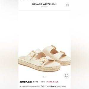 Stuart Weitzman CRYSTAL RING ESPADRILLE FLAT SLIDE Brand new